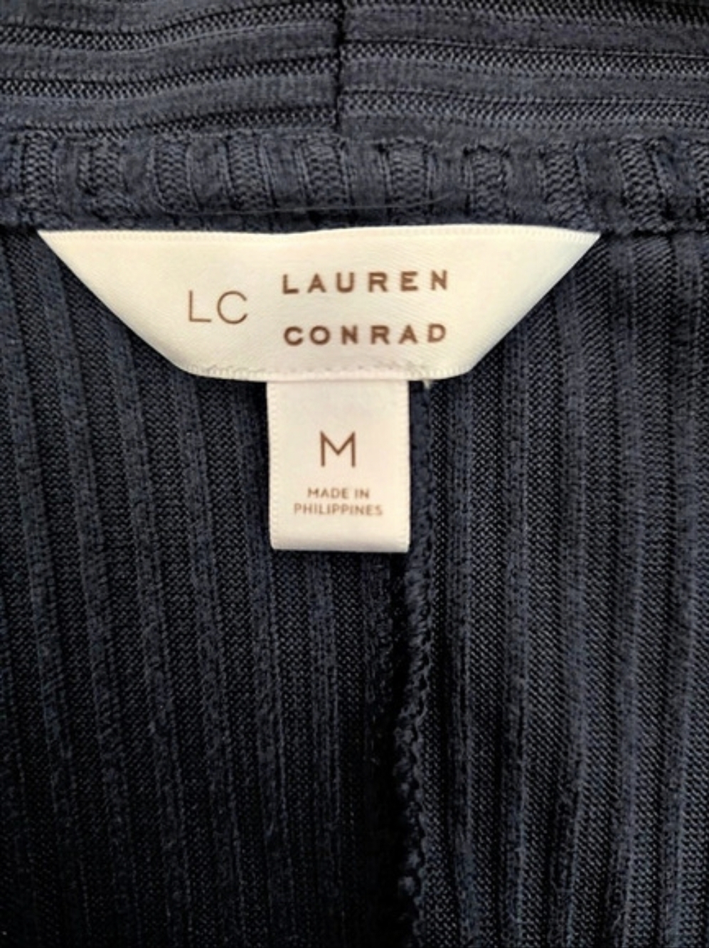 LC Lauren Conrad Ribbed Open-Front Cardigan with Ruffle Hem - Picture 3 of 3